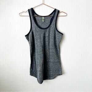 Alternative Earth Heather Gray Blue Trim Sleeveless Tank Top